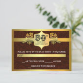 Cartes de réponse dorées pour anniversaire de mari (Debout devant)