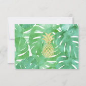 Cartes de réponse dorées sur le thème tropical (Dos)