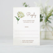 Cartes de réponse du Mariage à fleur de pivoine cr (Debout devant)