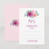 Cartes de réponse du Mariage aux fleurs d'aquarell (Devant / Derrière)