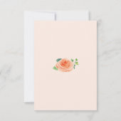 Cartes de réponse du Mariage d'aquarelle Rose Peac (Dos)