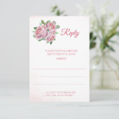Cartes de réponse du Mariage de bouquet rose (Debout devant)