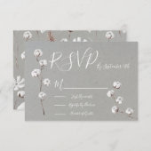 Cartes de réponse du Mariage de coton botanique RS (Devant / Derrière)