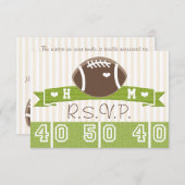 CARTES DE RÉPONSE DU MARIAGE DE FOOTBALL MONOGRAMM (Devant / Derrière)