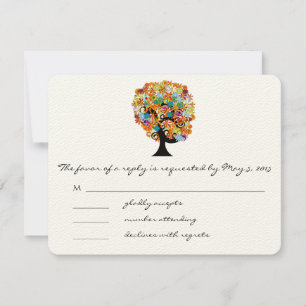 Cartes de réponse du Mariage de l'arbre des fleurs
