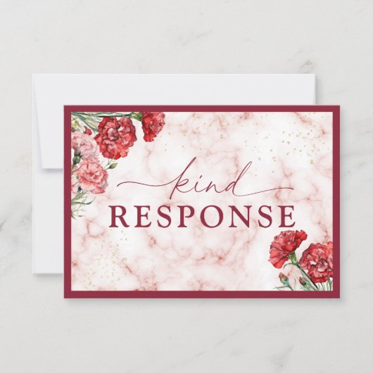 Cartes de réponse du Mariage de script en marbre r (Devant)