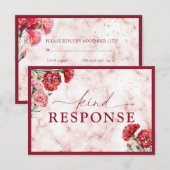 Cartes de réponse du Mariage de script en marbre r (Devant / Derrière)