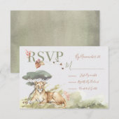 Cartes de réponse du Mariage du lion de la jungle (Devant / Derrière)