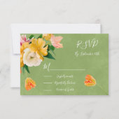 Cartes de réponse du Mariage floral brillant (Devant)