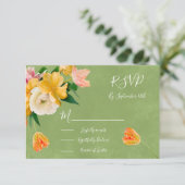 Cartes de réponse du Mariage floral brillant (Debout devant)