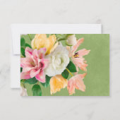 Cartes de réponse du Mariage floral brillant (Dos)