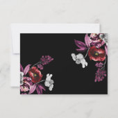 Cartes de réponse du Mariage floral gothique RSVP (Dos)
