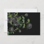 Cartes de réponse du Mariage Floral noir RSVP (Dos)