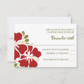 CARTES DE RÉPONSE DU MARIAGE RED HIBISCUS RSVP (Dos)