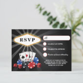 Cartes de réponse du Mariage RSVP Las Vegas Casino (Debout devant)