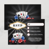 Cartes de réponse du Mariage RSVP Las Vegas Casino (Devant / Derrière)