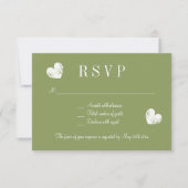 Cartes de réponse du mariage RSVP vert mousse élég (Devant)