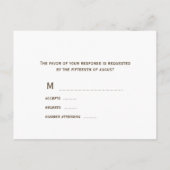 Cartes de réponse du Mariage soldat et mariée (Dos)