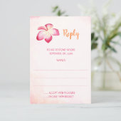 Cartes de réponse du Mariage Sunset Plumeria (Debout devant)