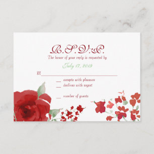 Cartes de réponse du Rose radiant à l'aquarelle ro