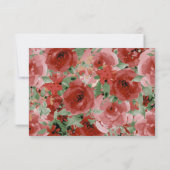 Cartes de réponse du Rose radiant à l'aquarelle ro (Dos)