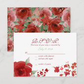 Cartes de réponse du Rose radiant à l'aquarelle ro (Devant / Derrière)