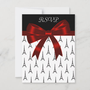 Cartes de réponse Eiffel Tower Red Bow