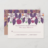 Cartes de réponse Elegant Leaves (Devant / Derrière)