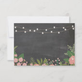 Cartes de réponse en craie de mariage rustique ave (Dos)