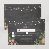 Cartes de réponse en craie de mariage rustique ave (Devant / Derrière)