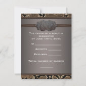 Cartes de réponse en cuir serpent RSVP Invitations (Dos)