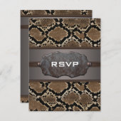 Cartes de réponse en cuir serpent RSVP Invitations (Devant / Derrière)