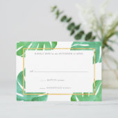 Cartes de réponse en or à thème tropical (Debout devant)