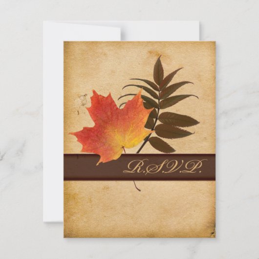 Cartes de réponse Feuilles d'automne sur papier vi (Devant)