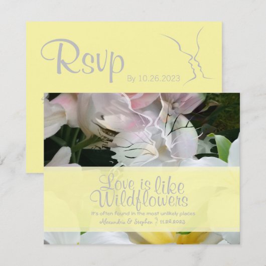 Cartes de réponse Fleur sauvage (Devant / Derrière)