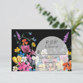 Cartes de réponse fleur sauvage Floral Dark Meadow (Debout devant)