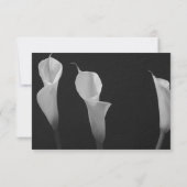 Cartes de réponse Fleurs de calla noir et blanc (Dos)