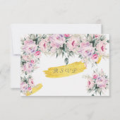 Cartes de réponse Fleurs de Pivoine Rose pour Mari (Devant)