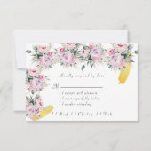 Cartes de réponse Fleurs de Pivoine Rose pour Mari (Dos)