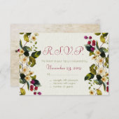 Cartes de réponse Fleurs et Berries (Devant / Derrière)