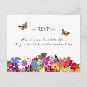 Cartes de réponse florale Whimsical