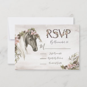 Cartes de réponse florales du Cheval d'aquarelle R
