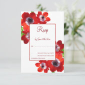Cartes de réponse florales rouges romantiques (Debout devant)