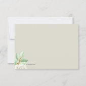 Cartes de réponse florales vert tendre (Dos)