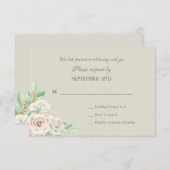 Cartes de réponse florales vert tendre (Devant / Derrière)