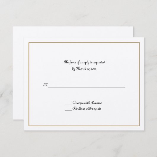 Cartes de réponse Gold Frame (Devant / Derrière)