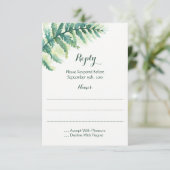 Cartes de réponse Green Fern Watercolor (Debout devant)