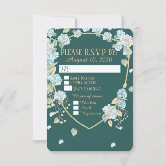 Cartes de réponse Hydrangea au clair de lune (Devant)