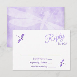 Cartes de réponse incluses violettes RSVP