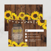 Cartes de réponse Jar Fleurs Solaires Mariage Rust (Devant / Derrière)